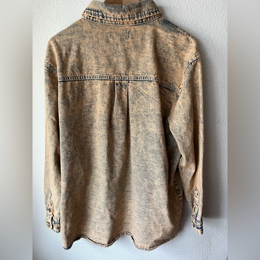 BP + Wildfang Acid Wash Oversized Denim Jacket Shacket Cotton Size M - Picture 9 of 12